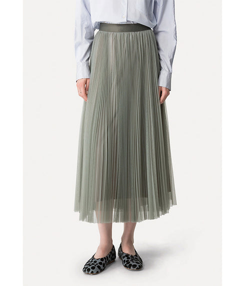 Tulle Soleil Pliss' Skirt - Stone